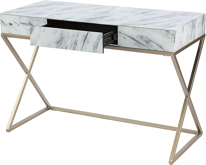 SEI Furniture - Kamblemore Faux Marble Writing Desk - Transitional Design