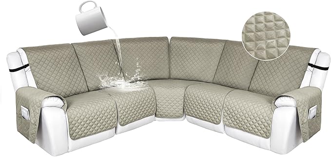 HDCAXKJ 100% Waterproof Reclining Sectional Couch Covers L Shape Recliner Sofa