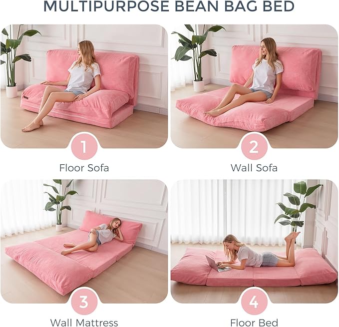 MAXYOYO Folding Sofa Bed, Floor Sofa Convertible Sleeper Chair