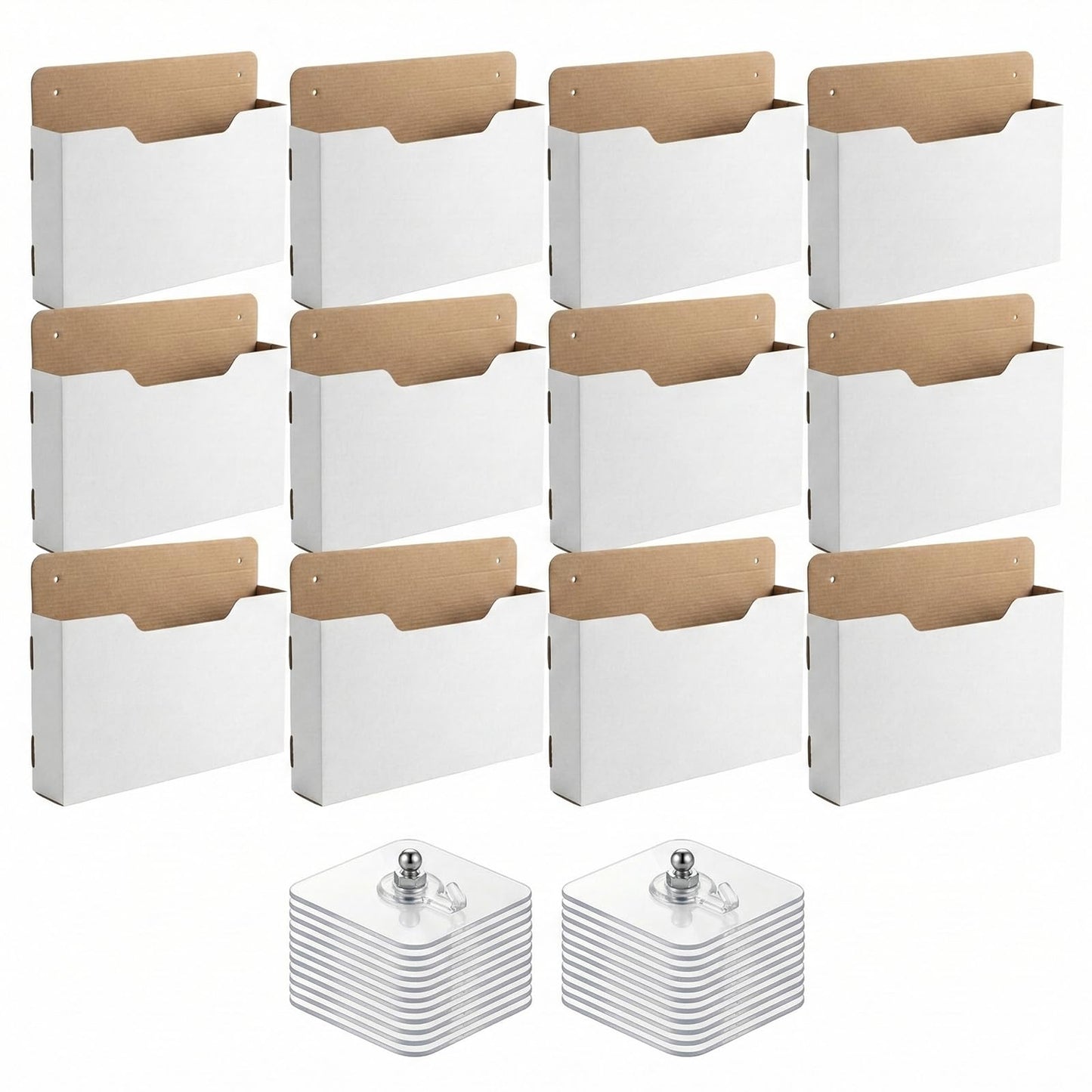 AXYCXIN 12 Pack Wall Mount File Holder, Mail File Organizer, Mail Paper Orgnization Hanging File Holder for Office, School, Storage Organization
