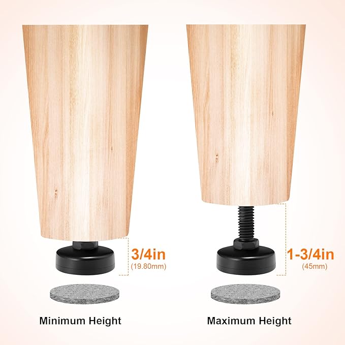 NANMOTUE Leveling Feet Adjustable Furniture Feet, 3/8'' UNC Thread Furniture