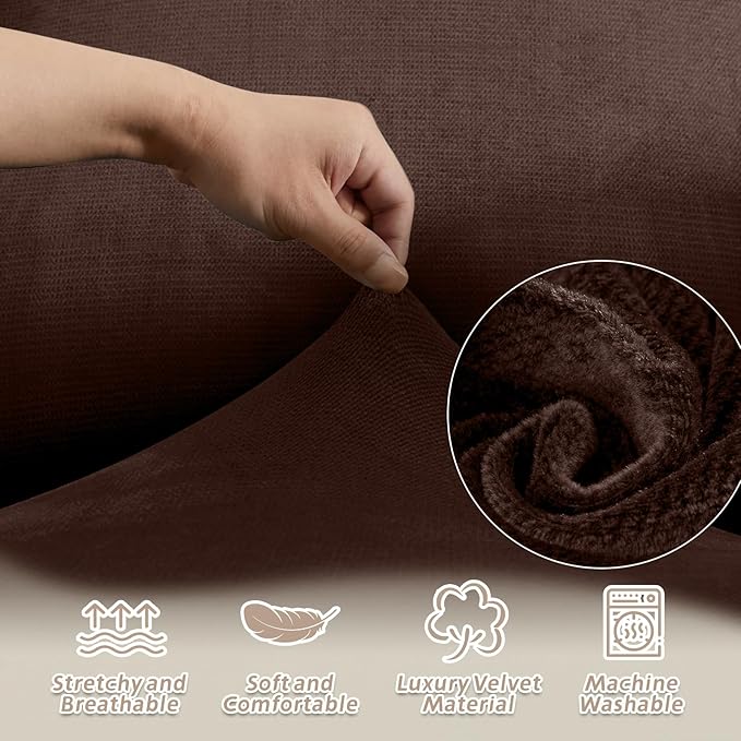 Arfntevss Sectional Recliner Couch Covers Velvet Washable Corner Sectional Sofa