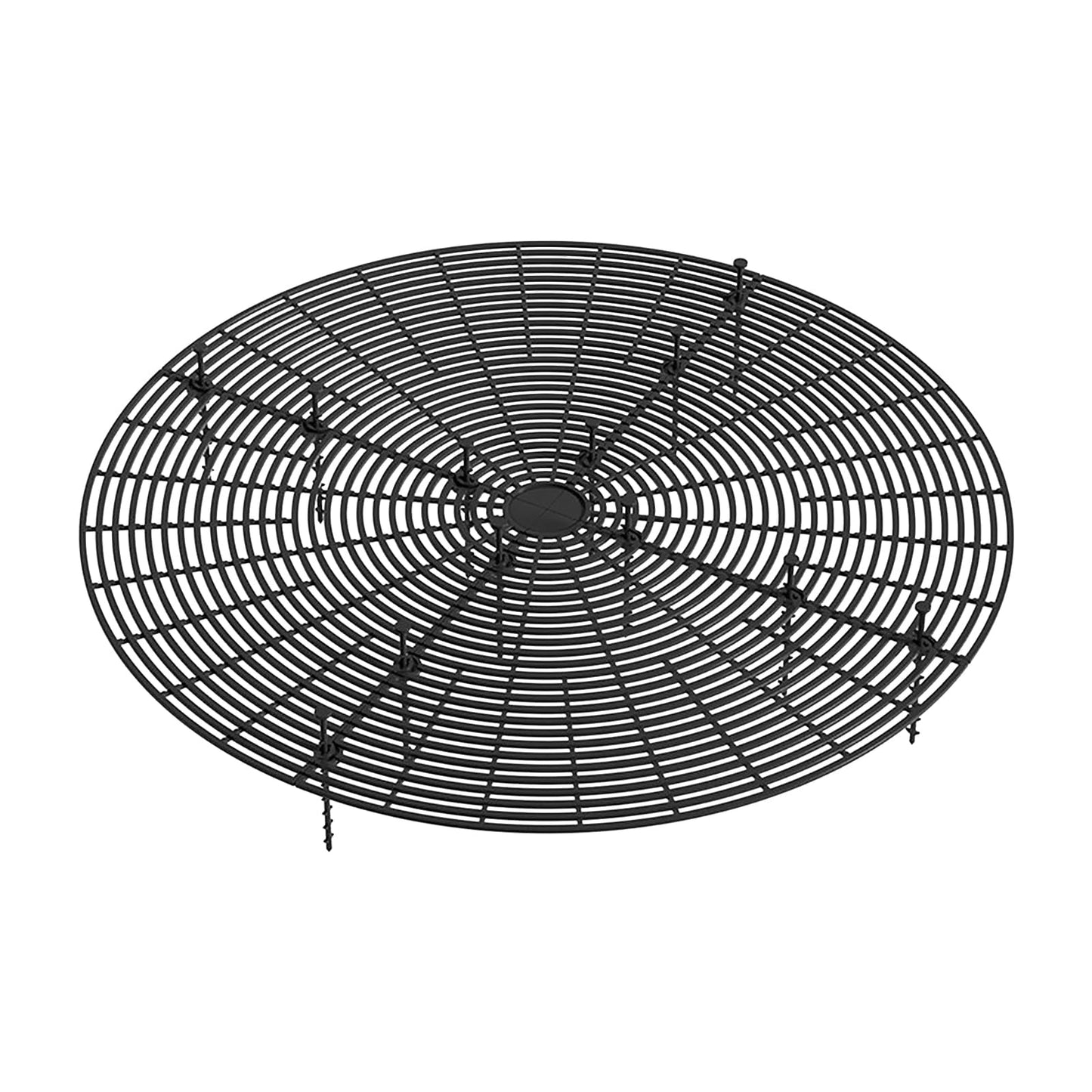 Fkereg 20.5 Inch Large Round Plant Pot Grid Cover, Cuttable Flower Pot Soil Covers Protectors from Animals, Dog Cat Digging Stopper with Deep Stakes for Indoor Outdoor Gardening (Black)