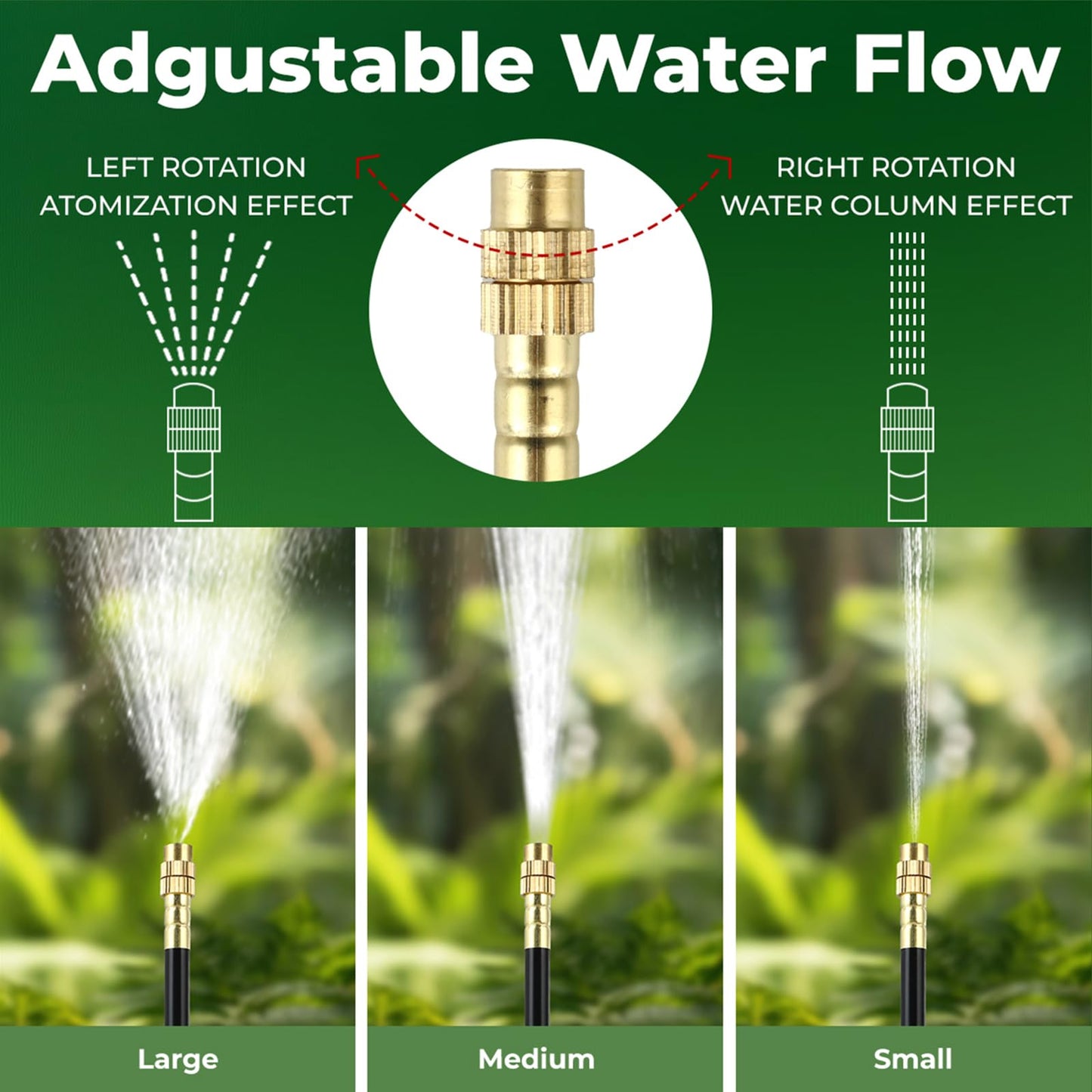 Misting Drip Irrigation System for Garden: 33FT Automatic Kit Part with Sprinkler Mister 1/4" Tubing Hose for Water Raised Bed Plant Outdoor Greenhouse Lawn Flower Potted