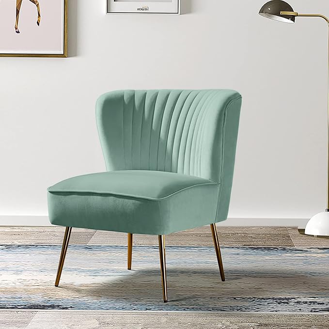 HULALA HOME Velvet Accent Chair, Modern Upholstered Cute Side Chair