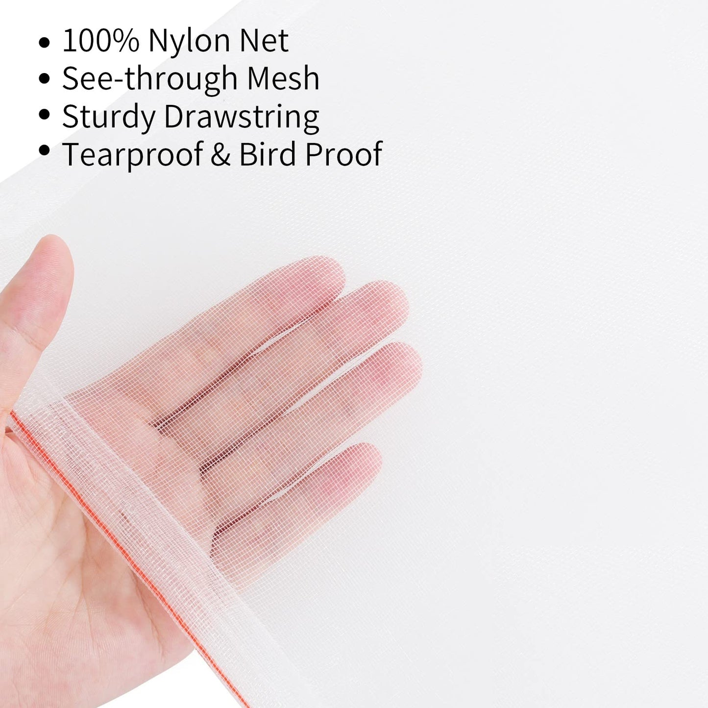 50Pcs 18"x12" Kikhope Fruit Protection Bags, Garden Netting Bags with Drawstring, Fruit Netting Bags, Fruit Tree Bags, Netting Barrier Bags for Protecting Fruits and Vegetables
