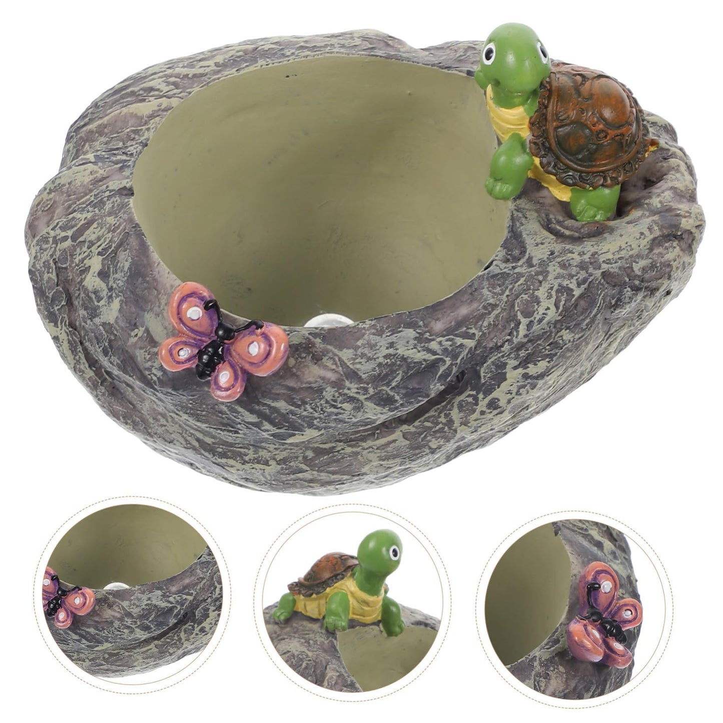 BAZEITFLOW Creative Turtle Resin Flowerpot Decor for Outdoor Landscaping Compact Plant Container with Lovely Design for Garden Patio and Balcony