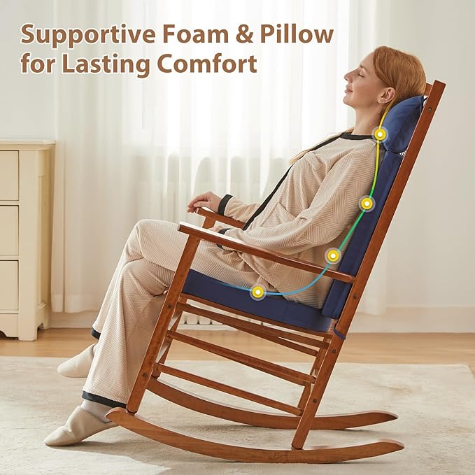 Waterproof Rocking Chair Cushions Outdoor & Indoor, Wooden Rocking Chair Pads