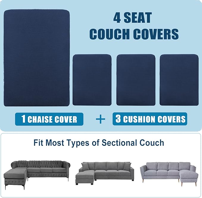 Water Repellent Sectional Couch Cushion Covers L Shaped Sofa