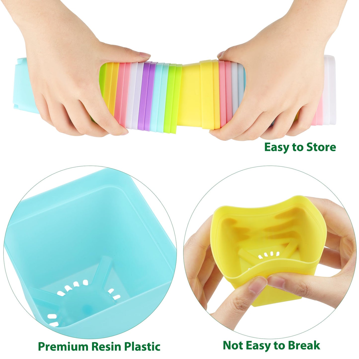 Hahood 120 Pack Mini Plastic Planters 3 Inch Flower Seedling Nursery Pots with Pallet Colorful Square Flower Plant Pots Seed Starting Pots with Labels and Tools for Home Garden Flowers Plants,6 Colors