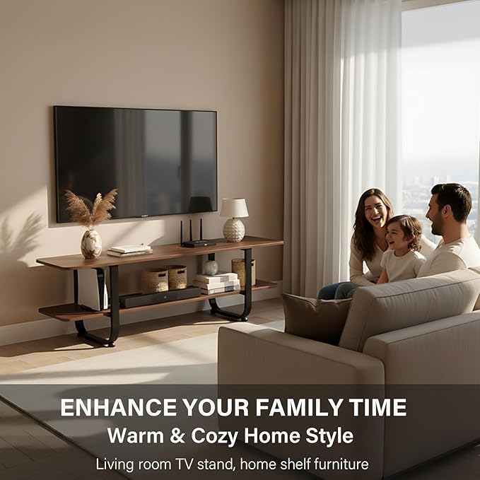 Tiita Bamboo TV Stand with Storage