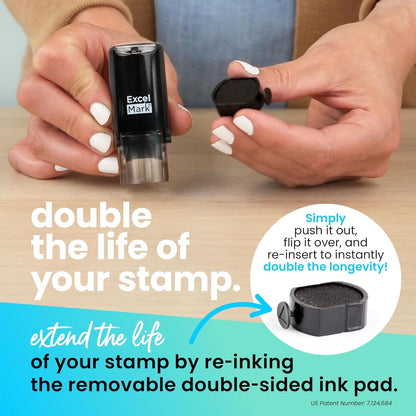 ExcelMark Smiley Face - Self-Inking Round Teacher Stamp - Red Ink