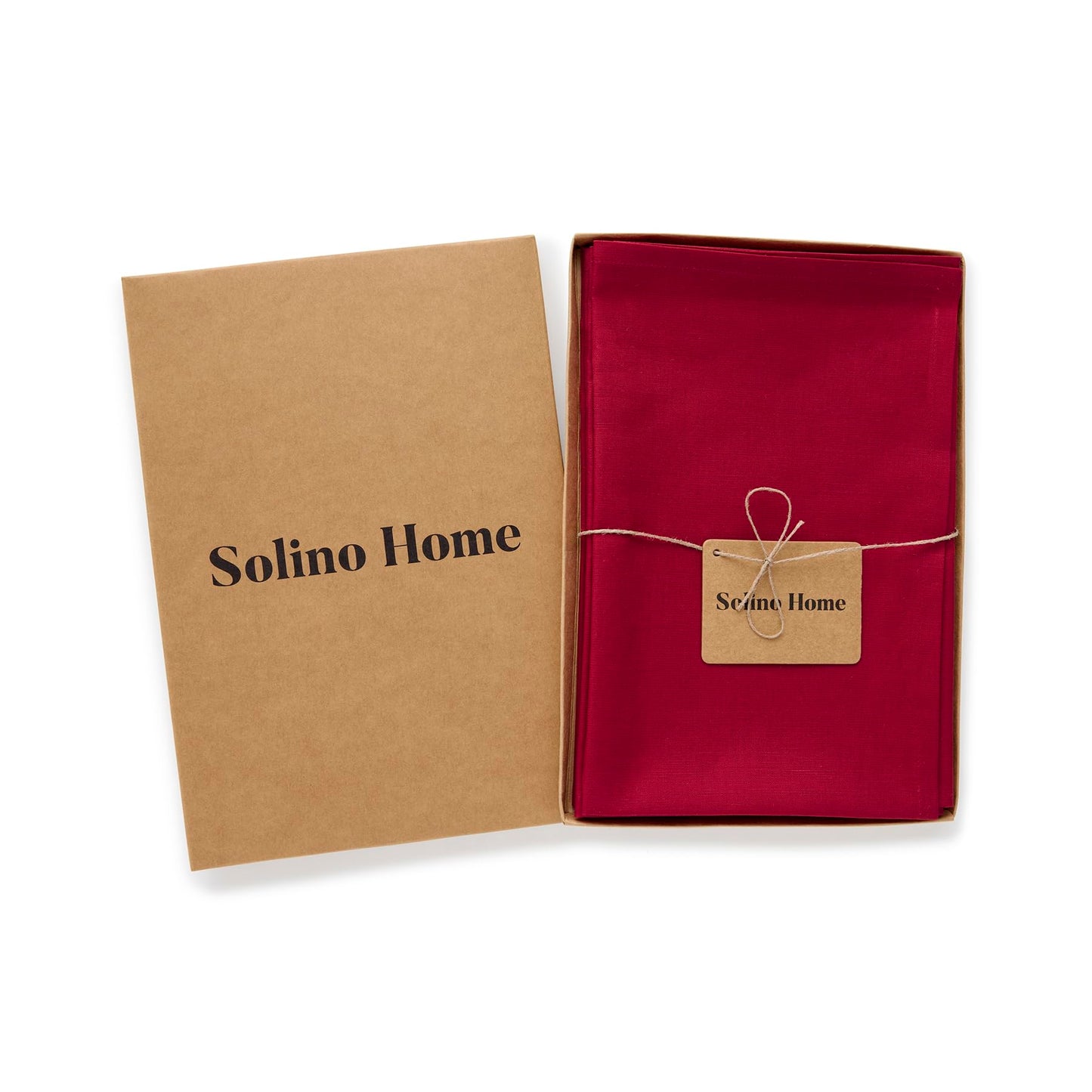 Solino Home Scarlet Red Cotton Linen Napkins Set of 4-20 x 20 Inch Cloth Dinner Napkins, Machine Washable Kitchen & Dining for Summer Decor, 4th of July - Dru