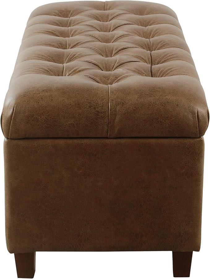 Homepop Home Decor | Button Tufted Storage Bench | Ottoman Bench