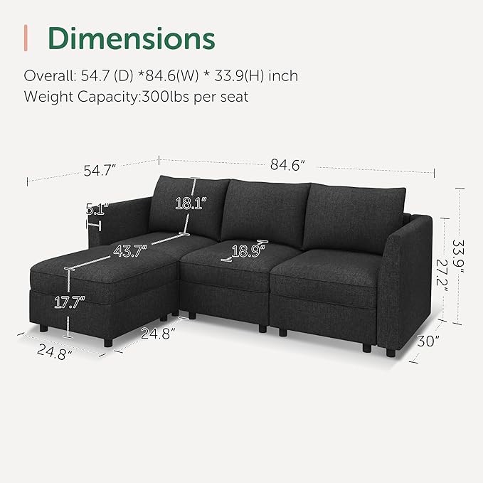 HONBAY Modular Sectional Sofa