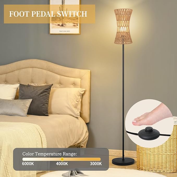 Ruiever Floor Lamp for Living Room, Farmhouse Floor lamp, Modern Standing lamp