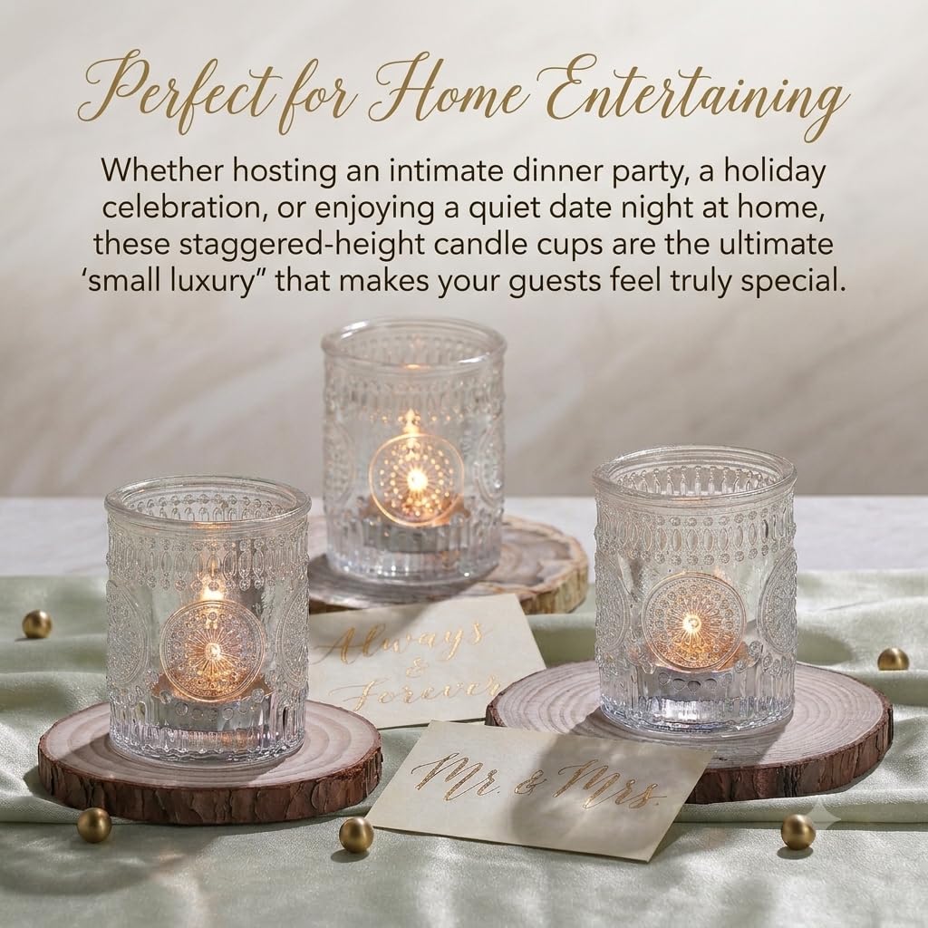 30 Pcs Clear Glass Votive Candle Holders, Wedding Tealight Holders