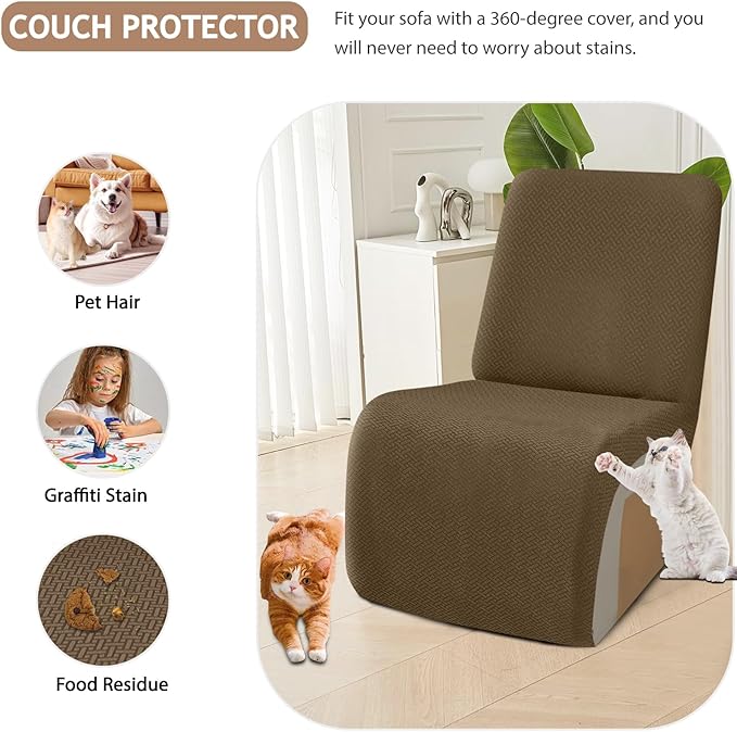 ALIECOM 100% Waterproof Recliner Sectional Couch Covers L Shape Stretch Corner