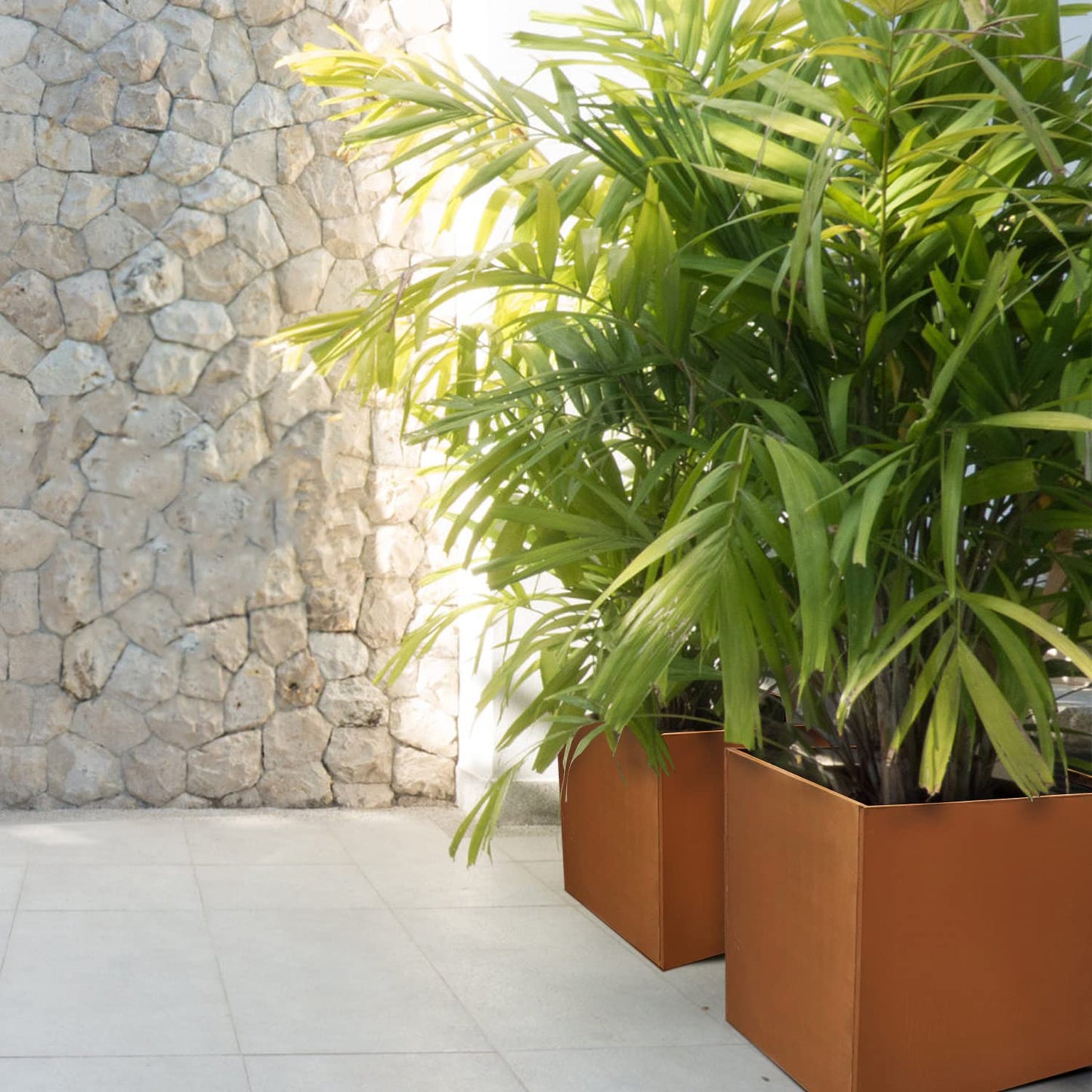 GZGNEEVL Corten Steel Planter Box Metal Square Planters 26 Inch Steel Large Outdoor Planter Tall Plant for Commercial Residential Patio and Backyard