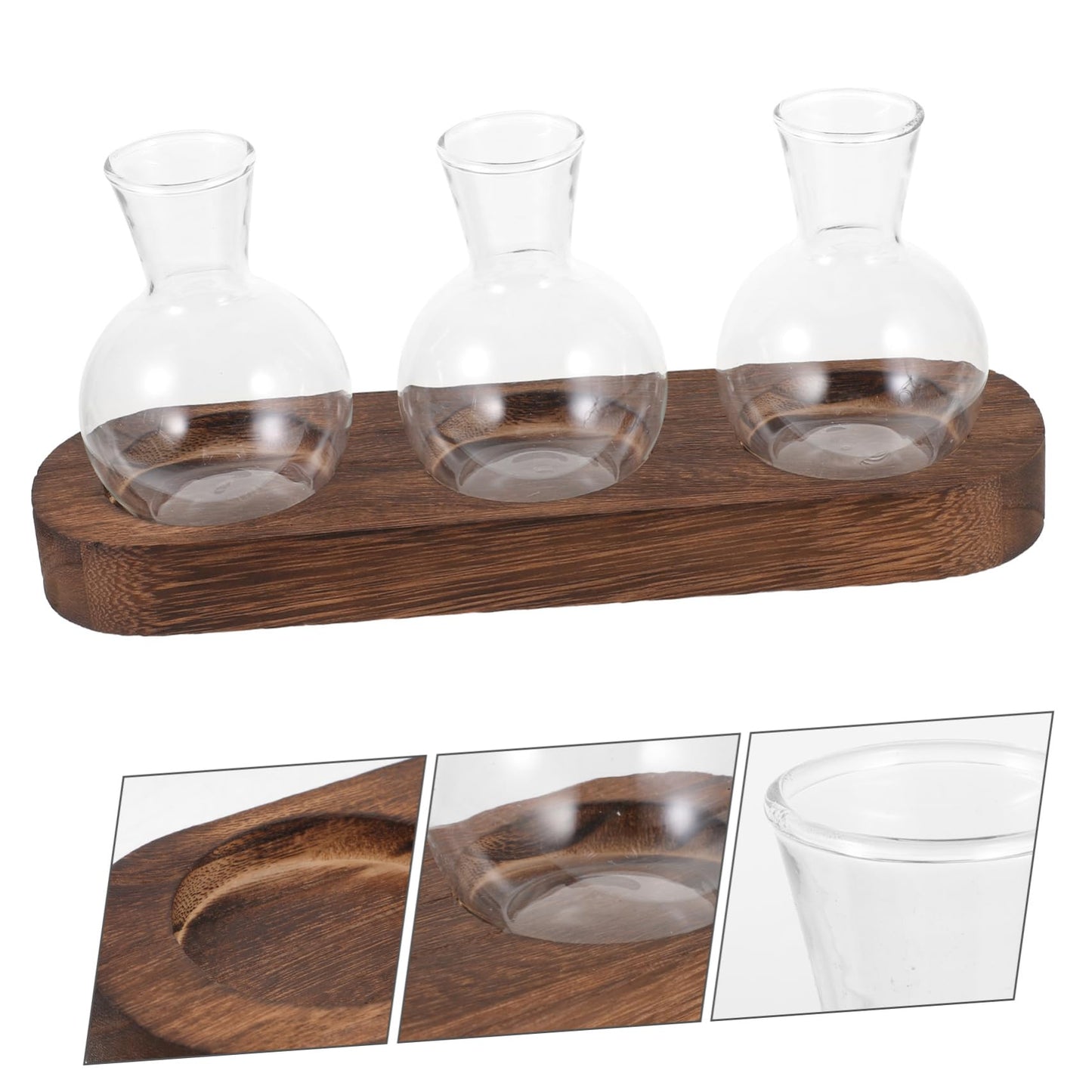 IWOWHERO Elegant Green Pothos Plant Container Glass Vase with Simple Design for Home Office Decor