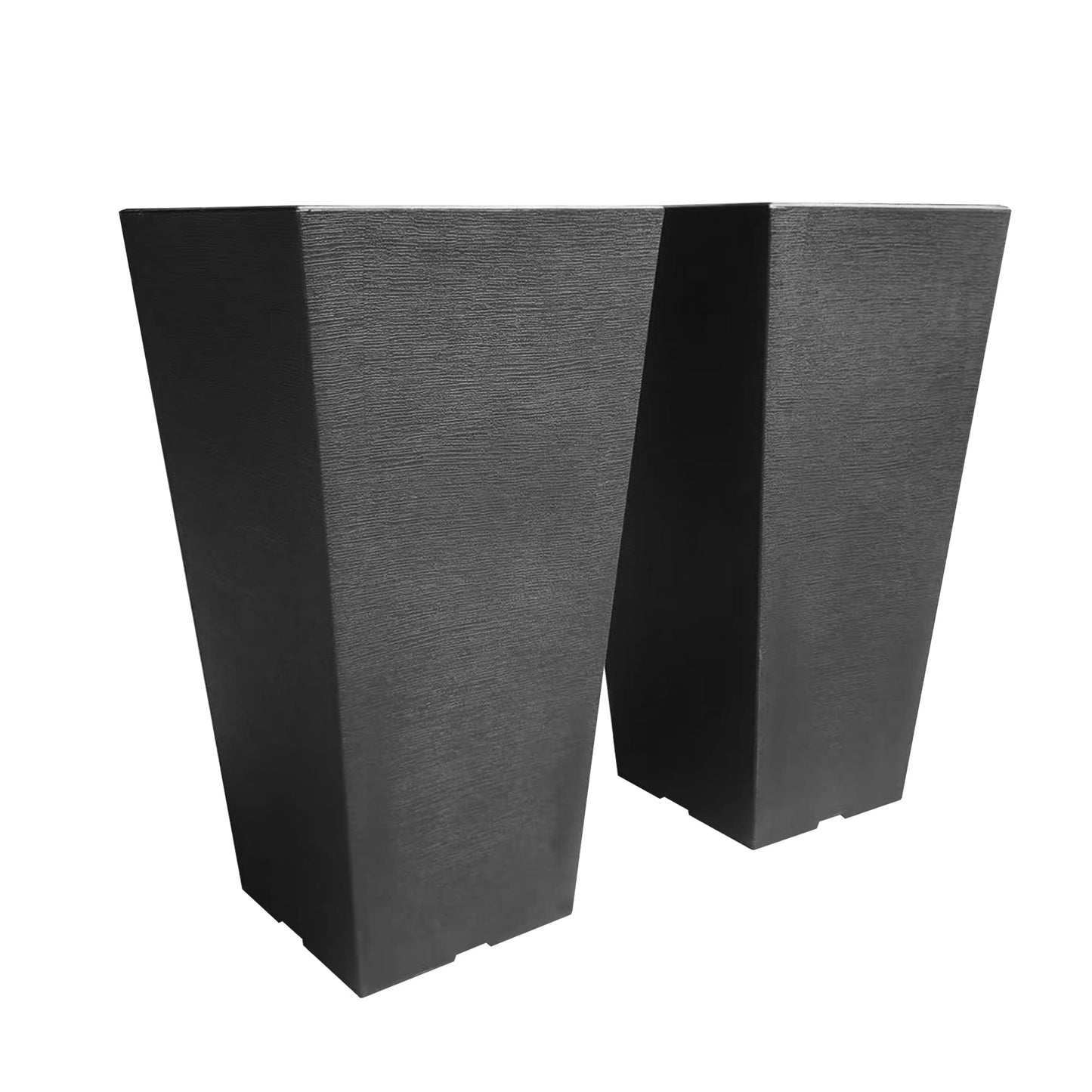 Kante 28 Inch Tall Planter Set of 2, Large Taper Planter for Outdoor Indoor Garden Patio Front Door (Black)