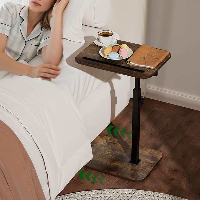 360° Swivel Sofa Side Table for Couch