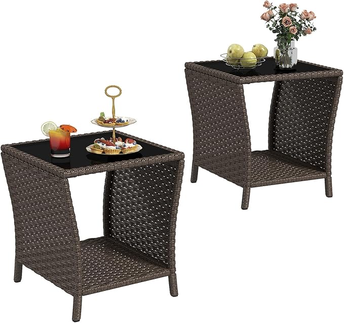 kinbor Outdoor Wicker Side Table