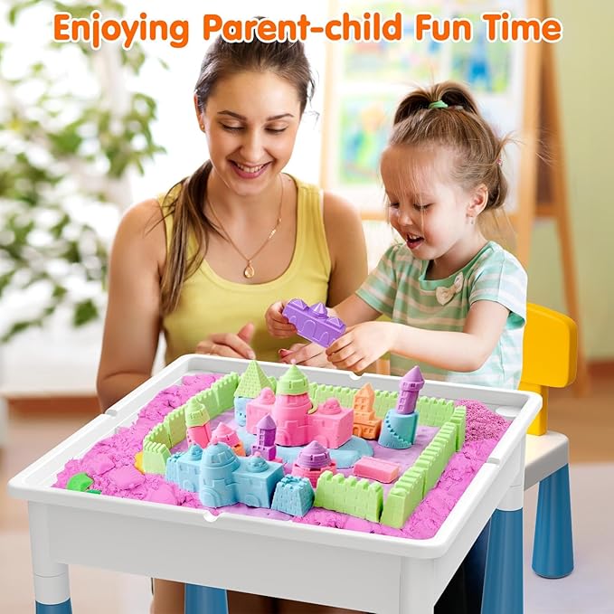 arscniek Toddlers Activity Table 7 in 1 Kids Activity Tables and 4 Chairs