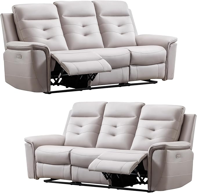 ANJ Power Oversized Reclining Sofa Couch Set of 2, Breathable Faux Leather