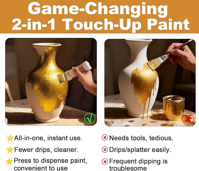 Liquid Gold Paint 6.35 Fl Oz, Non-Fading Gold Paint Finish