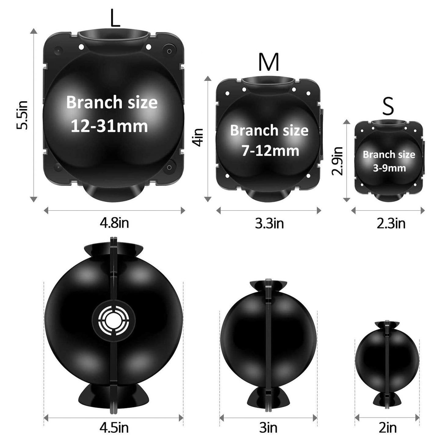 FCENDS 24 PCS Plant Root Growing Boxes Grafting Device, Reusable Plant Rooting Device Ball, High Pressure Propagation Ball Rooter Boxes for Garden (Medium)