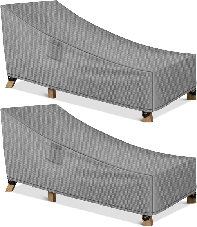 WLEAFJ Patio Chaise Lounge Cover Waterproof, Heavy Duty Outdoor Lounge Chair