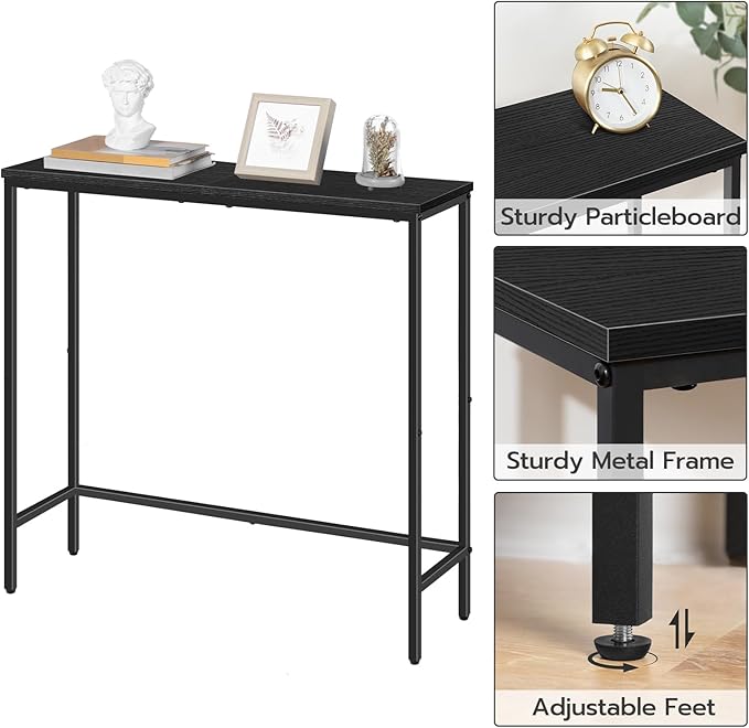 HOOBRO Narrow Console Table, 29.5" Small Entryway Table, Thin Sofa Table