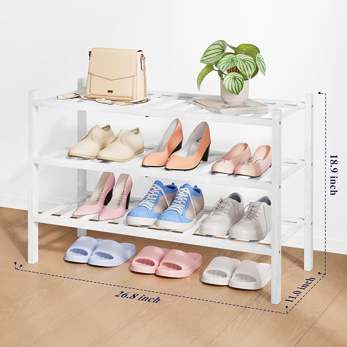 Kitsure Bamboo Wooden Shoe Rack