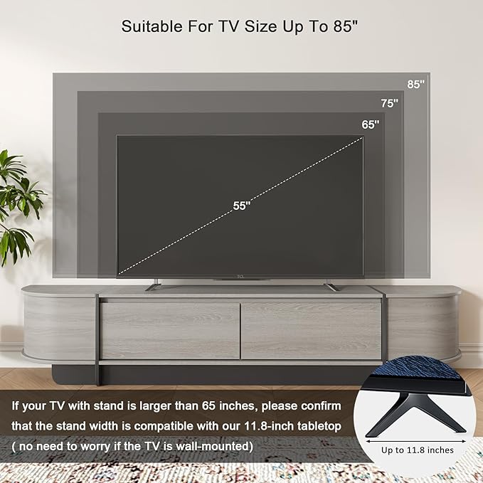 78.7'' Modern TV Stand for 55-85 Inch, Long Wooden TV Console