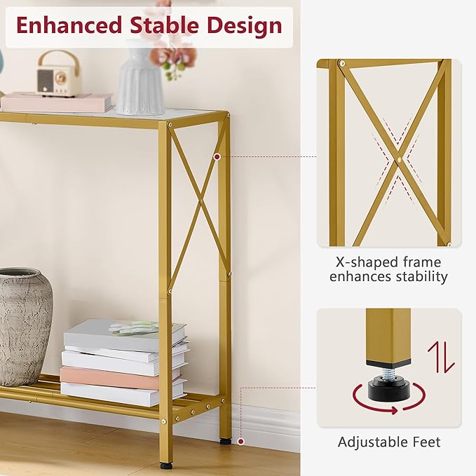 Tajsoon 28.3" Entryway Table, 2-Tier Small Consle Table