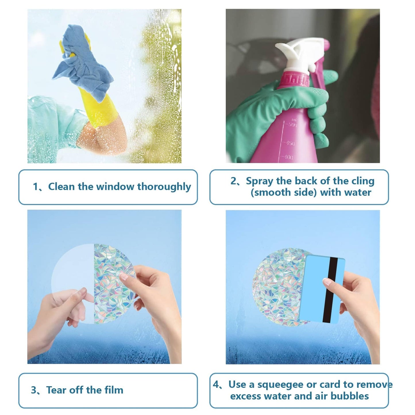 GORGECRAFT 16Pcs 4 Styles Halloween Window Clings Ghost Rainbow Window Decals Non-Adhesive Prism Windows Stickers Suncatcher Anti-Collision Cling to Save Birds from Door Collision Strike for Home