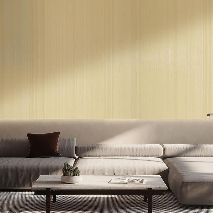 OUZUGIE 1 Pack 96x48 Inch Natural Bamboo Wall Panel – Raw Pole Wrap Paneling
