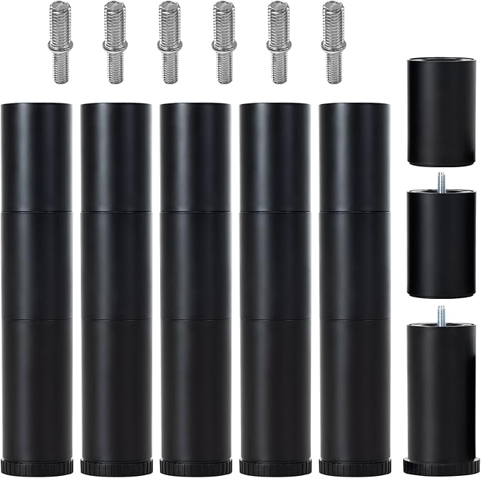 12 Inch Bed Legs Replacement for Adjustable Bed Base Frame, 3 in 1 Screw in Legs