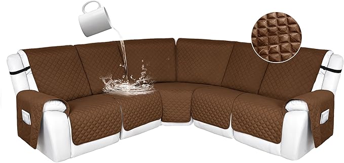 HDCAXKJ 100% Waterproof Reclining Sectional Couch Covers L Shape Recliner Sofa