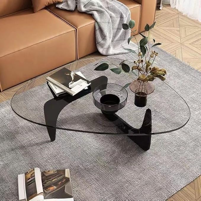 Modern Coffee Table for Living Room, 35.8" Minimalist Black Center Table