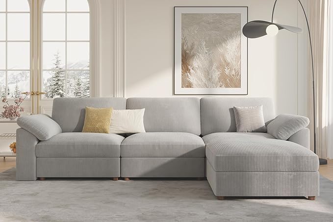 EASE MOOSE Oversized Sectional Modular Sofa, L Shape Sectional Couch Wide Deep