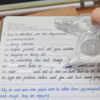 4 Pcs 39.4 Ft Clear Correction Tape, White Wrong Out Tape Roller Bulk for Noting, Teacher Supplies, School, Office