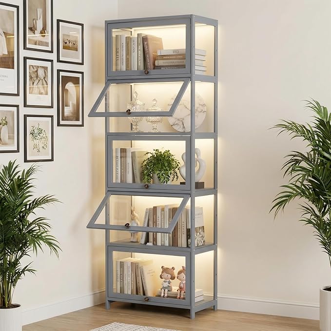 Magshion Display Cabinet, 5-Tier Curio Cabinet