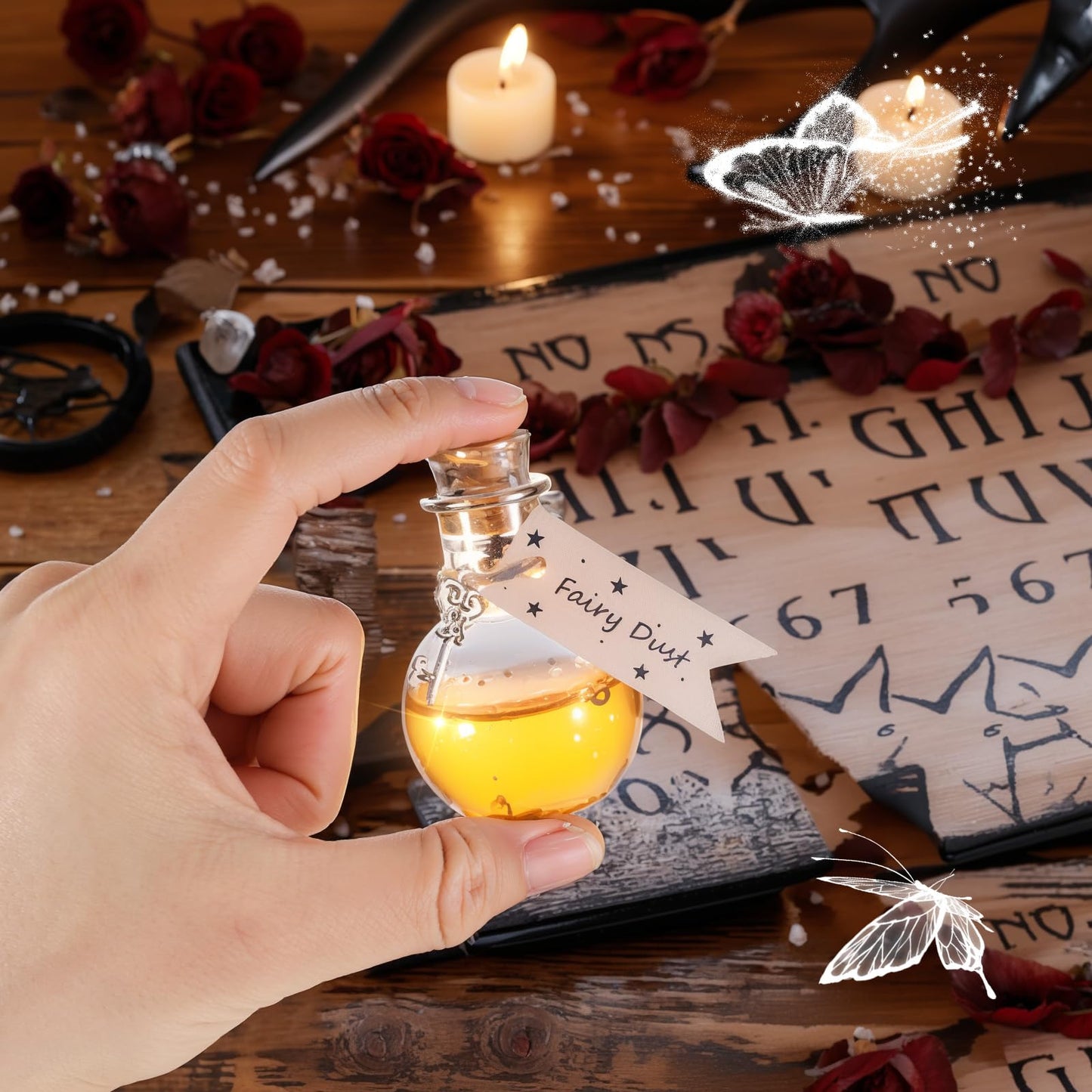 Jinei 174 Pieces Fairy Magic Potions Kit with 24 Mystery Witch Potion Bottles Fairy Wing DIY Magic Mix Making Kit for Christmas Decorations Birthday Creative Gifts Filling Supplies(Ball Style)