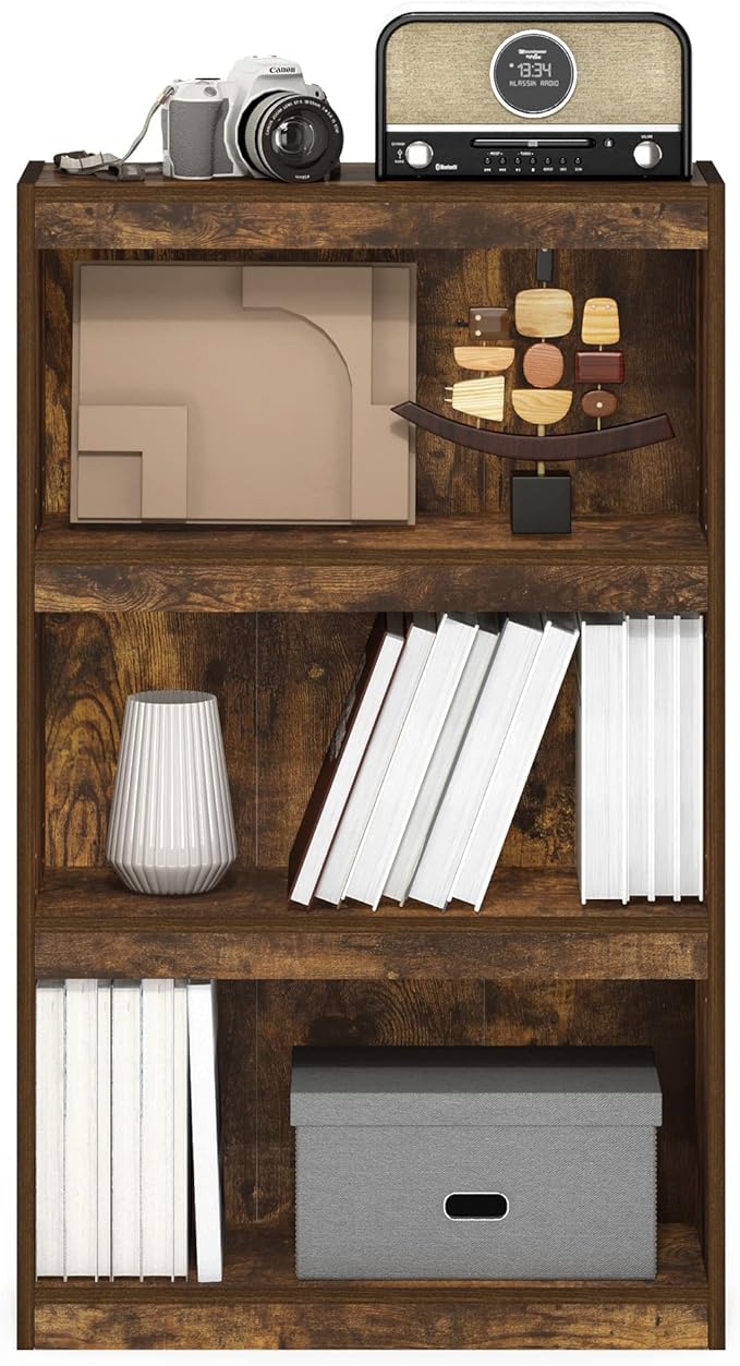 Furinno Jaya Book Shelf, 3-Tier Modern Bookshelf