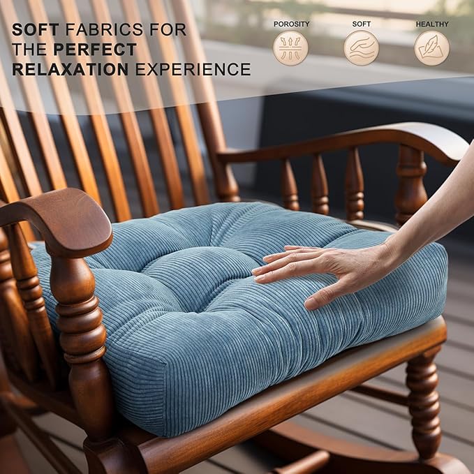 Lokex Rocking Chair Cushion Only, Tufted Non-Slip Comfortable Rocking Chair