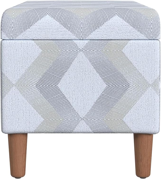 HomePop Malmo Decorative Storage Bench -Natural Woven Geo