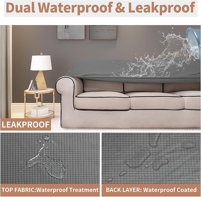 Easy-Going 100% Waterproof Chair Couch Cover, Dual Waterproof Sofa Cover