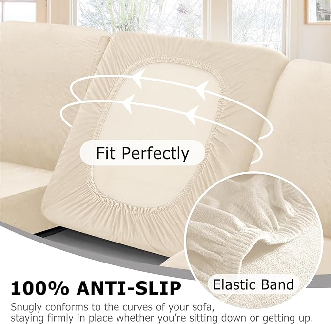 Arfntevss Velvet Sectional Couch Covers L Shape Couch Cushion Covers Slipcovers